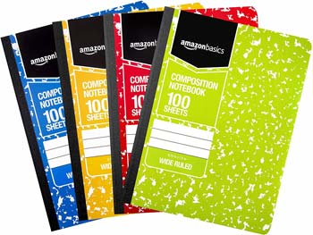 Amazon Basics Wide Ruled Composition Notebook